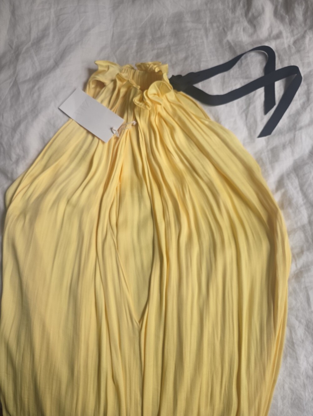 ZARA SATIN EFFECT HALTER DRESS ZW COLLECTION yellow Bnwt - Picture 16 of 16